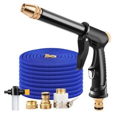정싱 초강력 고압분사기 세차 베란다 정원 과수원 청소 물 호스 워터건 분사기, 분사기+7.5m 호스, 1세트