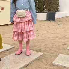 Arve 女童格紋荷葉邊裙