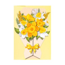 리틀제제 꽃다발 카드 스승의날 어버이날 생일 축하 감사 기념일 메세지, 2팩, 수선화 3매
