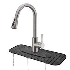 킹몰 실리콘 수도꼭지 매트 드립 캐처용 주방 100% 식품 등급 블랙 데크 마운트 싱글 홀 재사용 가능 1cm0.4인치 플레이트 수도꼭지용, Black