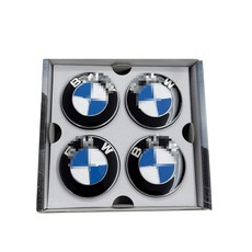 BMW 호환 로고 플로팅 휠캡 4개 세트 자기부상 휠 허브 캡, 56mm, 블루 화이트