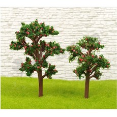 L-one 果樹模型樹 DIY建築沙盤場景製作材料, 1個, 黃色果樹-7cm