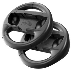 Switch Joy-Con 賽車方向盤 - 瑪利歐賽車遊戲配件 體感方向盤, 黑色+黑色, 2個, Switch手把組