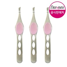 다크니스 스테인레스 족집게 사선형, 혼합 색상, 3개