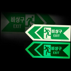 비상구 표지판 축광 대피 유도등 비상구 스티커 건물 화재 지하 화살표 실내용 방향유 점착식 출입문 코팅, A타입(좌)