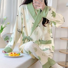 빅사이즈 산후복 봄가을 순면 산후 수유의 여름 얇은 산모 퇴원복 쓰리피스 임산부