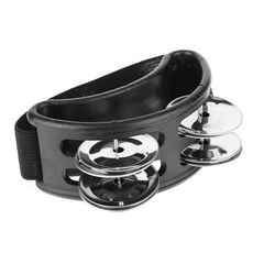 전자드럼 타악기타원형 cajon 상자 동반자 액세서리 손 발 징글 탬버린 검은색 악기, Black, 1개