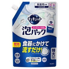 Kao 花王 Cucute 珂珂透 CLEAR 泡沫噴霧廚房洗碗精 無香型 補充包 特大 720ml, 1個