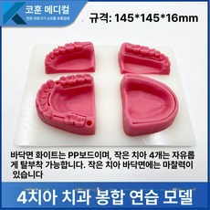 봉합 모형 실리콘 스킨 훈련 피부 수술 키트 연습 연습, 4개 치과 실링 연습 모델 PP보드, 1개, 기본 색상