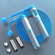 치프몰 스마트 무중력 줄넘기 2in1 자동 카운트, 흰색파랑