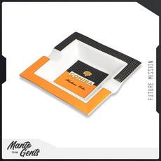 COHIBA 台灣公司貨 方形雙槽 雪茄煙灰缸 陶瓷菸灰缸 雪茄用, 1個