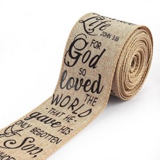 Estivaux 공예용 부활절 종교 리본 하나님 예수 와이어 엣지 리본 천연 삼베 그리스도 십자가 세례 장식 바느질 DIY 공예 용품 245816, Estivaux 공예용 부활절 종교 리본, 하나님 예수