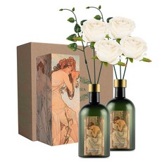 라플로리아 꽃 디퓨저, 2개, 500ml, S6.다시한번힘내요향/B13.장미-L12/화이트