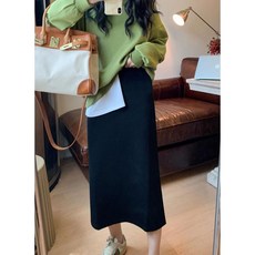 임산부 롱 스커트 봄 가을 임부 캐주얼 일자 스커트 패션 임부복 맨투맨 스커트 YXF
