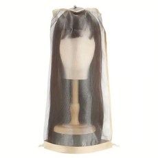 간편한 가발 보관 파우치 메쉬 방진 다용도 여행용 hii+6084LW, 베이지