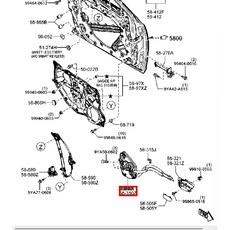 MAZDA2 15- 電動車門六角鎖 (前左/前右/後左/後右), 前右(副駕駛邊)
