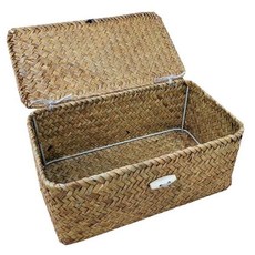 라탄박스 라탄 사각덮개 소품바구니 옐로우톤1호 미니 라탄바구니