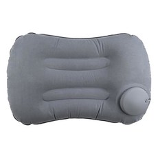 Alovexiong 2팩 공기 주입식 캠핑 베개 - 목 요추 지지를 위한 초경량 여행용 에어 베개 눌러 팽창 디자인 캠핑 하이킹 배낭여행을 블로우 업 (그레이), 그레이 1개