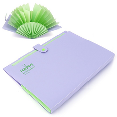 A4 12구획 확장형 아코디언 학습지 문서 분류 인덱스 수납 보라색, 퍼플