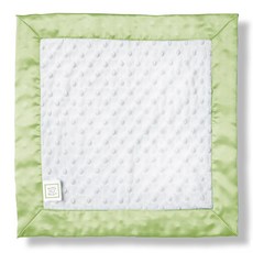 SwaddleDesigns Baby Lovie 작은 애착 담요 새틴 트림이 있는 플러시 도트 파스텔 옐로우 158474, 키위 트림