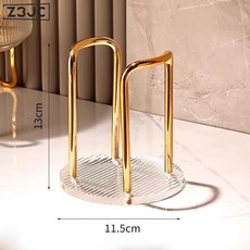 Z3JC 亞克力紙杯架一次性取杯器吸管杯子桌面廚房置物架家用咖啡茶杯架, 1個, 單座條紋杯架-金色:如圖