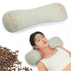 Leesheer 시원한 메밀 경추베개 높이조절 목베개 숙면 통기성 여름용, 1개, 그린