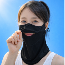 [KC국산]비플로 오픈형 자외선 차단 골프 마스크, 쿨링블랙, 1개