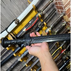 廣隆 龍裕塑鋼黑漢劍 台製塑鋼 COSPLAY 武俠兵器 刀劍收藏 秦劍 中國劍 漢劍, 1個, 黑