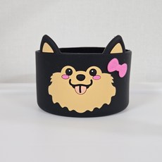 [다하리나] 스탠리호환 귀여운 텀블러 실리콘 바닥커버, 1개, 검은강아지