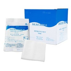 대한 멸균거즈 100매 4인치 가아제 드레싱 10cm 10cm 외과거즈 일회용거즈 소독거즈, 1개