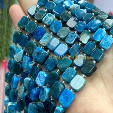 천연석 8x12MM 특수 평면 직사각형 아쿠아 마린 황수정 석영 스페이서 비즈 쥬얼리 만들기 Diy 팔찌 액세서리, apatite, 8x12mm 12-14pcs