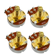 FLEOR 4pcs 18mm 롱 샤프트 기타 전위차계 냄비 오디오 톤 볼륨 스위치 제어 A250K B250K A500K B500K 옵션, [07] Two A500K Two B500K