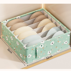 衣櫃內衣收納盒 分格抽屜整理盒 適用於臥室與宿舍 32x16x11cm, 小花內衣盒