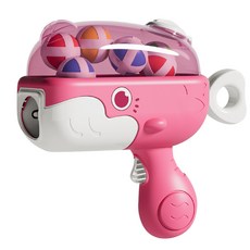 小鯨魚彈射黏球槍，兒童安全玩具，親子互動遊戲，室內外皆宜，可愛造型設計，訓練手眼協調, 粉色鯨魚(贈黏黏球x6), 1個