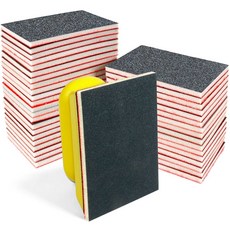 24개 샌딩 스펀지 80-3000 그릿 사포 모음 목재 금속 건식 벽체 유리질 습식 사포용 세척 및 재사용 가능한 블록으로 매끄러운 마감 처리를 가능하게 합니다, 10*7cm, 옐로우