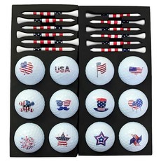 Lightahead USGolfer 독특한 이모티콘 재미있는 퍼팅 연습 골프공 12개 세트 목록 이미지에서 무작위로 - 참신한 골프 선물, 미국 국기