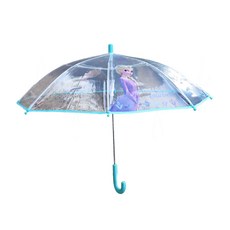 冰雪奇緣 2 兒童傘幼兒園托兒所女孩孩子兒童禮物安娜艾爾莎漂亮透明乙烯基自動手杖長傘 47