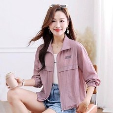 防曬外套女夏天輕薄吸濕排汗速乾防曬衣大尺碼透氣冰絲涼感衣遮陽抗uv防曬外套寬鬆連帽薄外套休閒工作修身罩衫登山運動短版上衣, B-71238立領(淺紫)