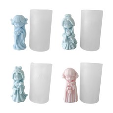 Aromatherapy Candle Mold Girls Epoxy Resin Casting Mold compatible with DIY-Home Decors, 4개, 세트