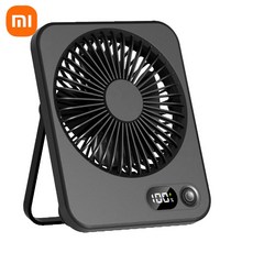 샤오미 USB 충전식 데스크탑 팬 180 ° 전력 디스플레이가 있는 조정 가능한 기울기 5단 초저소음, 02 FS30-Black