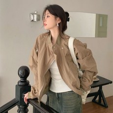 【國潮拼接】風衣外套 夾克外套 風衣女 夾克女 外套女 立領設計 寬鬆顯瘦 中性風 長袖拉鍊 春季新款