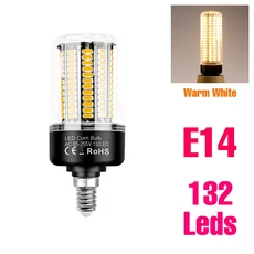 30W LED 콘 전구 E27/E26 실내 220V 천장 램프 E14 스포트라이트 가정용 조명 무플리커, 07 E14 20W Warm White