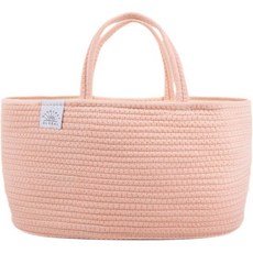 기저귀 캐디 정리함 - 베이비 샤워 선물 신생아 필수품 새 엄마 소년 또는 소녀 보육 장식 침대 자동차 및 보관함., Misty Rose