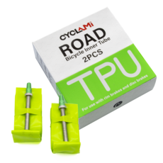 사이클라미 초경량 TPU 로드용 자전거 튜브 2개 세트 700x18/32C 60mm, 1세트