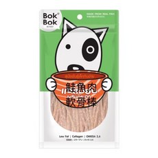 Bok Bok 波客 魚肉軟骨棒 狗零食 低脂 Omega 3 6, 50g, 1個, 鮭魚肉軟骨棒