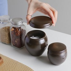 간장 항아리 소금 미니항아리 숨쉬는 양념통 옹기, 1개