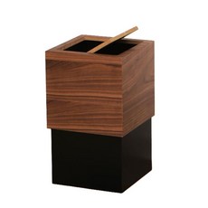 원목 휴지통 인테리어 쓰레기통 호텔 나무 우드 북유럽 뚜껑, 다크우드(회전뚜껑)