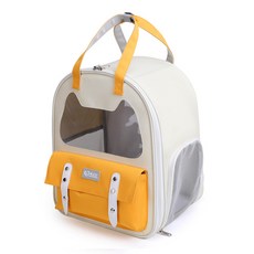 貓包雙肩包透氣寵物揹包便攜寵物外出包大容量批發貓揹包貓咪揹包, 1個, A045白配黃
