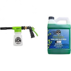 케미컬 가이즈 CWS 110BB 폼 블래스터 번들 - 하니듀 스노우 세차 비누 128온스 1갤런 Acc 326 토크 6 워시 건 가든 호스와 함께 작동 2개 품목, 128 oz, SOAP + ACC_326