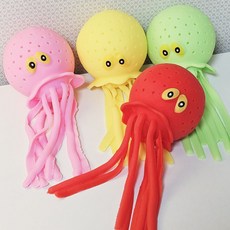 리빙릿 문어 스펀지 말랑이 물총 목욕 수영 물놀이 도구, 1개, 색상랜덤